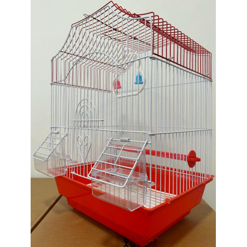 METAL BIRD CAGE A112 CM 28X38X21 - RED METAL BIRD CAGE A112 CM 28X38X21 - RED